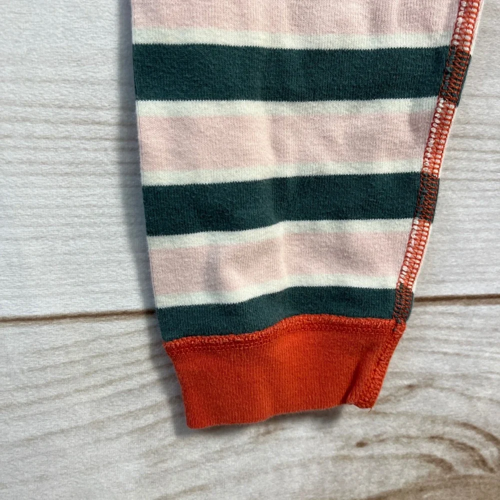 Hanna Andersson Kids 8 Striped Pajamas Pink Green Orange Organic‎ Cotton